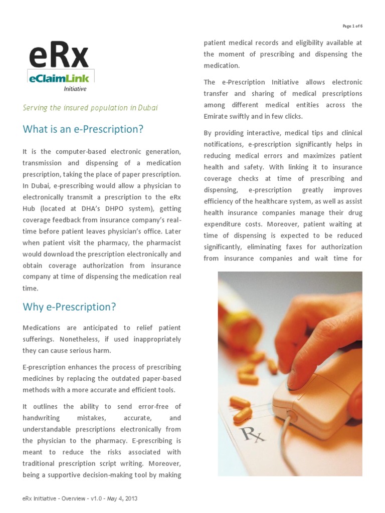 E Prescription Overview | PDF | Medical Prescription | Pharmacy