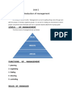 Unit-1 Introduction of Management: D E F I N I T I On