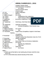 Annual Planner (2015 - 2016)