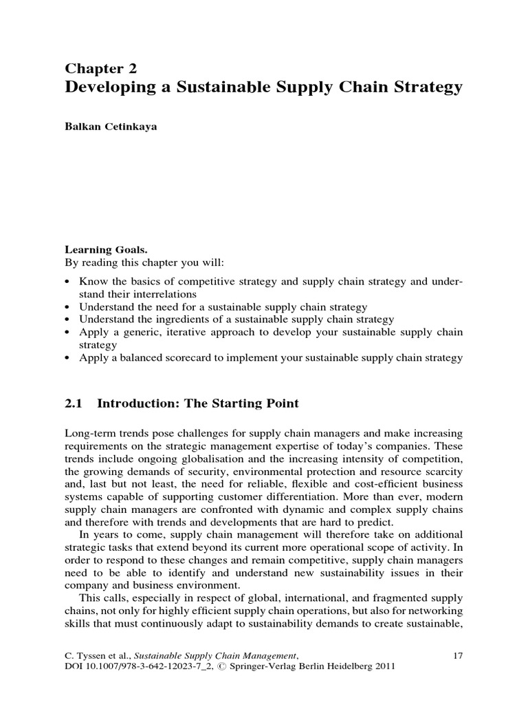 Sustainable Supply Chain Strategy Guide | PDF