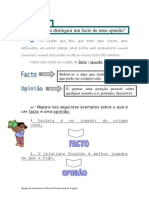 Distinguir factos de opiniões