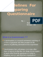 Guidelines Questionnaire Preparation