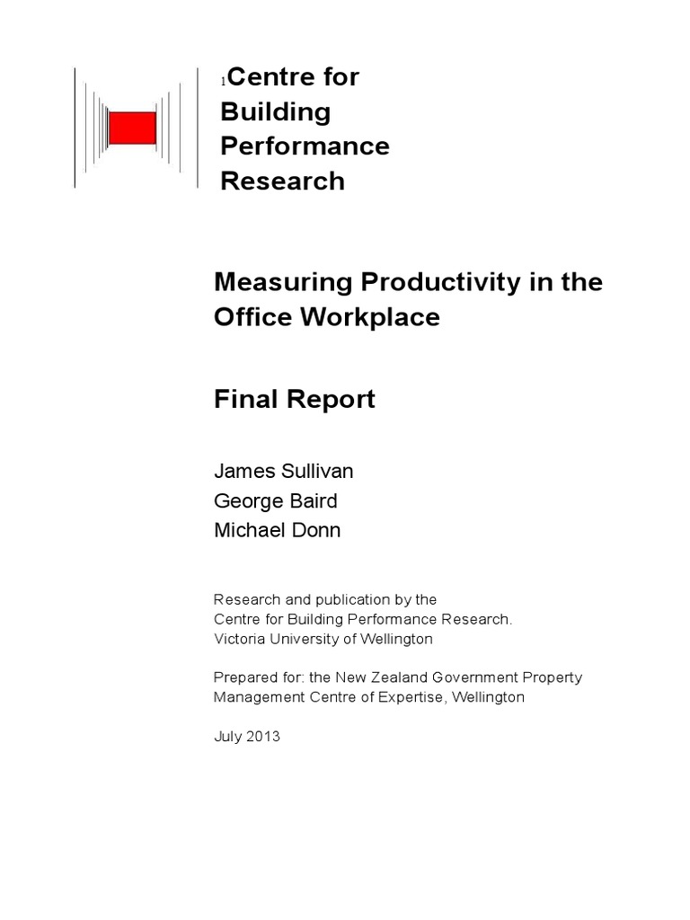 Measuring Productivity in The Office Workplace | PDF | Survey ...
