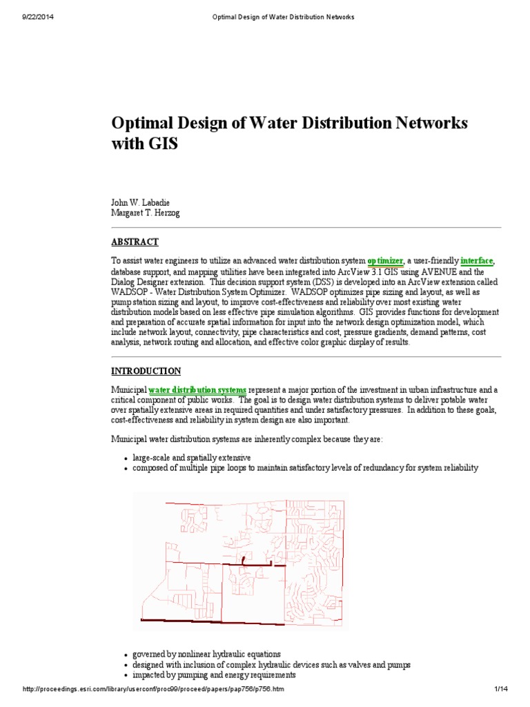 GIS-Based Water Distribution Optimization | PDF | Water Supply Network ...