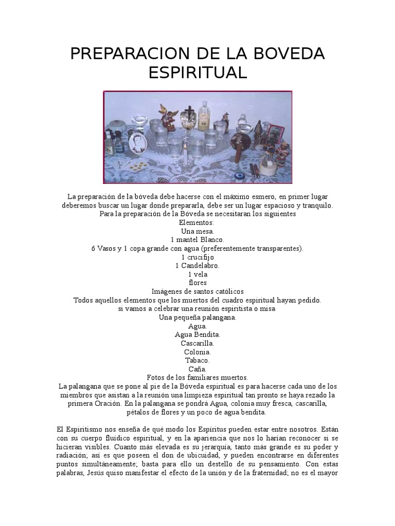 Preparacion De La Boveda Espiritual Pdf Espiritismo Religión Y