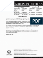 Martin McGartland Acquittal with 10 minutes by jury after Northumbria police, Mi5 and CPS Malicious prosecution.  Alderson Dodds Press Release 20th May 1997 Martin McGartland Acquittal