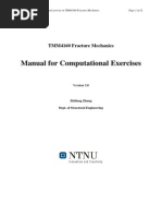 Computational Fracture Mechanics-Exercise Manual 2013