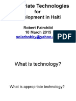 Appropriate Technologies for Development in Haiti