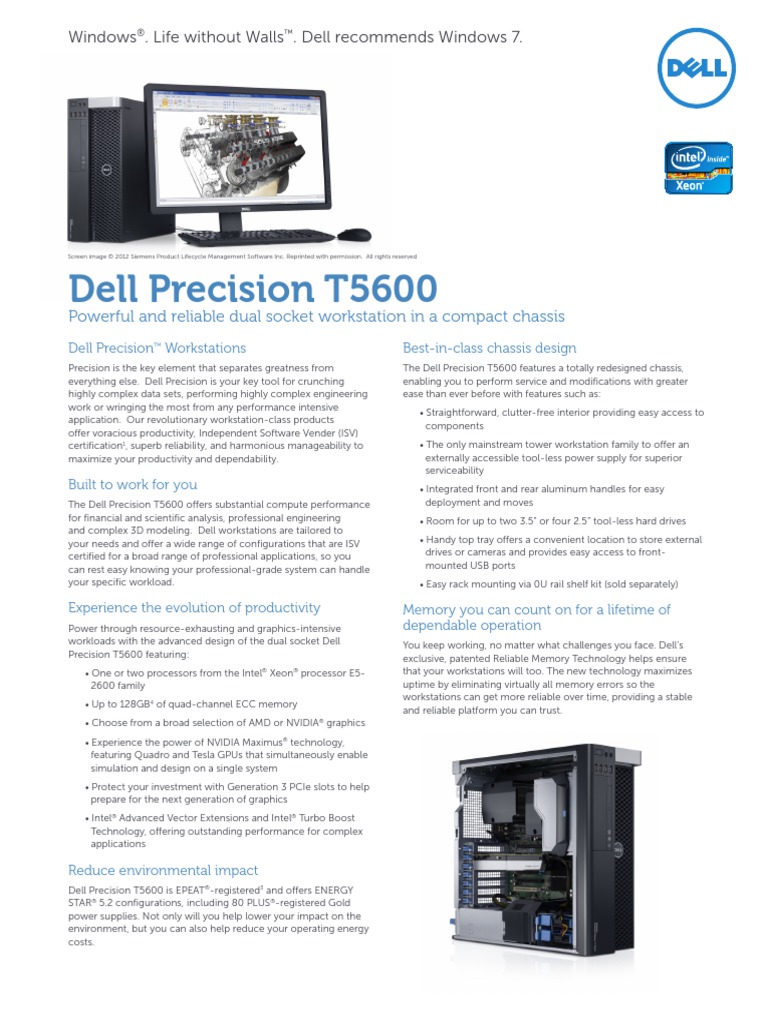 Dell-Precision-T5600-Spec-Sheet.pdf | Solid State Drive | 64 Bit Computing