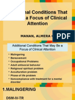 Additional Conditions That May Be a Focus of Clinical Attention