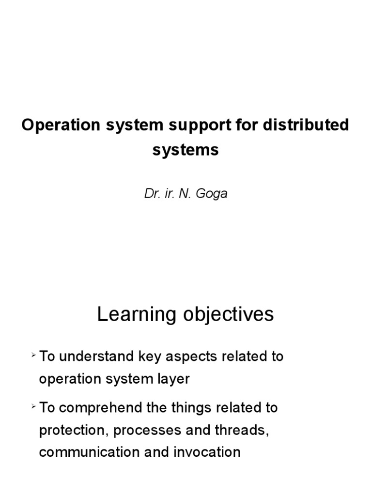Distributed Systems OS Support | PDF