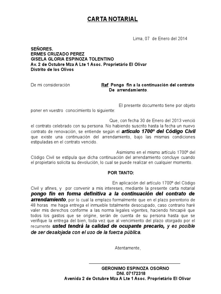 Carta Notarial