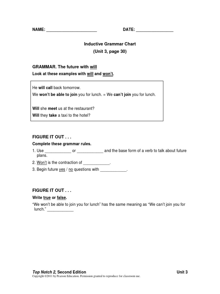 Top Notch 2 Grammar Practice Unit 3 Descargar gratis PDF Social