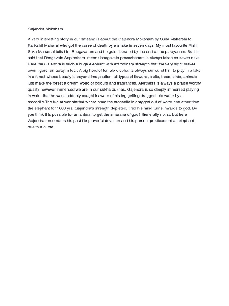 Gajendra moksham lyrics sanskrit