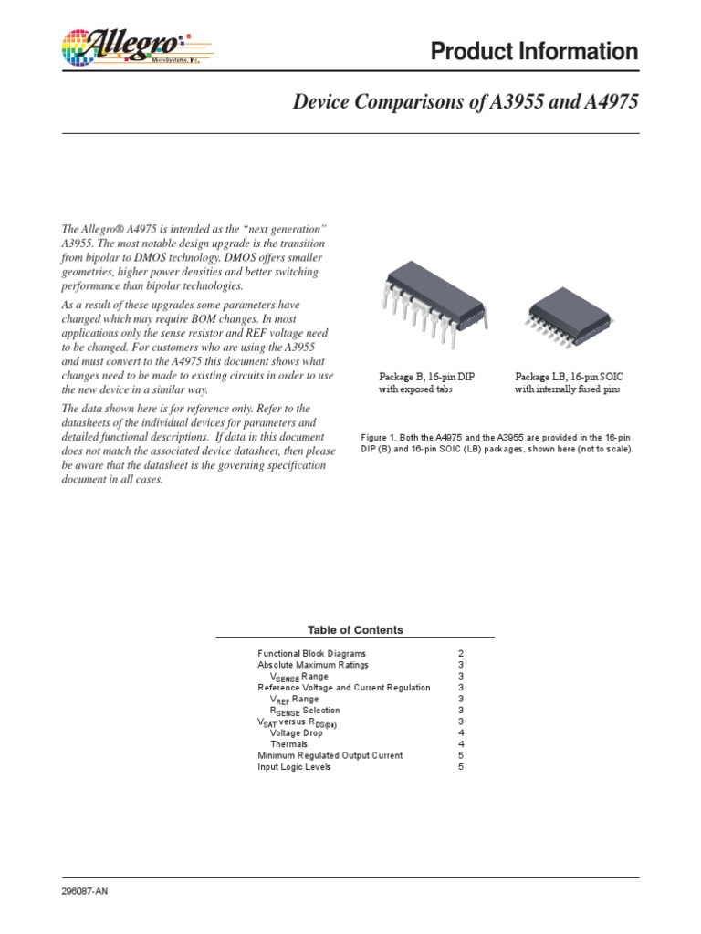 AN296087 A3955 To A4975 Application Note | PDF | Bipolar Junction ...