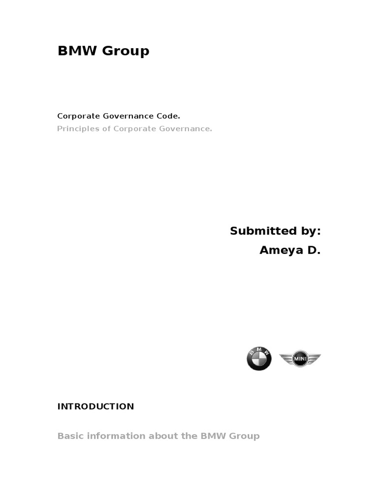 BMW Group Corporate Governance | PDF | Board Of Directors | Corporate ...