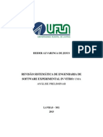 Revisão Sistemática de Engenharia de Software Experimental in Vitro Uma Análise Preliminar