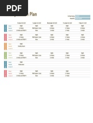 weekly lesson plan