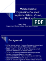 MCPS Middle School Expansion Courses Implementation Vision and Rationale