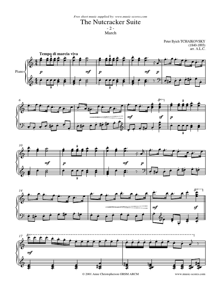 Tchaikovsky Nutcracker March SheetMusic PDF