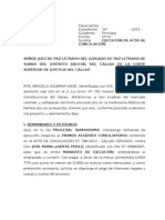 Ejecusion de Acta de Consilision - Alimentos