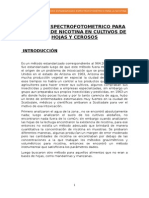 Método Espectrofotometrico para Residuos de Nicotina en Cultivos de Hojas y Cerosos