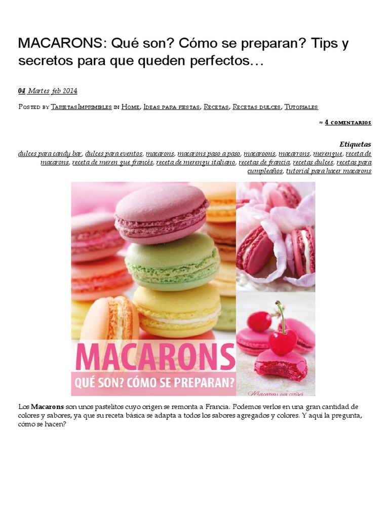 MACARONS | PDF | Merengue | Macarrón