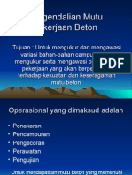 Pengendalian Mutu Pekerjaan Beton