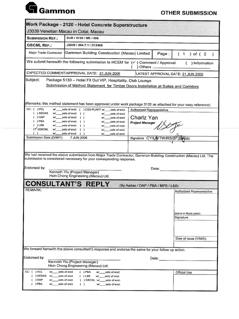Method Statement for Timber Doors Installation