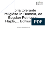 Istoria Tolerantei Religioase in Romania