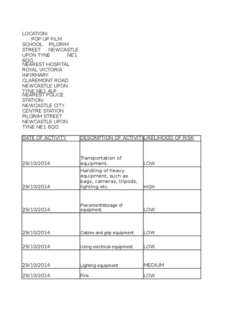 Risk Assessment | PDF
