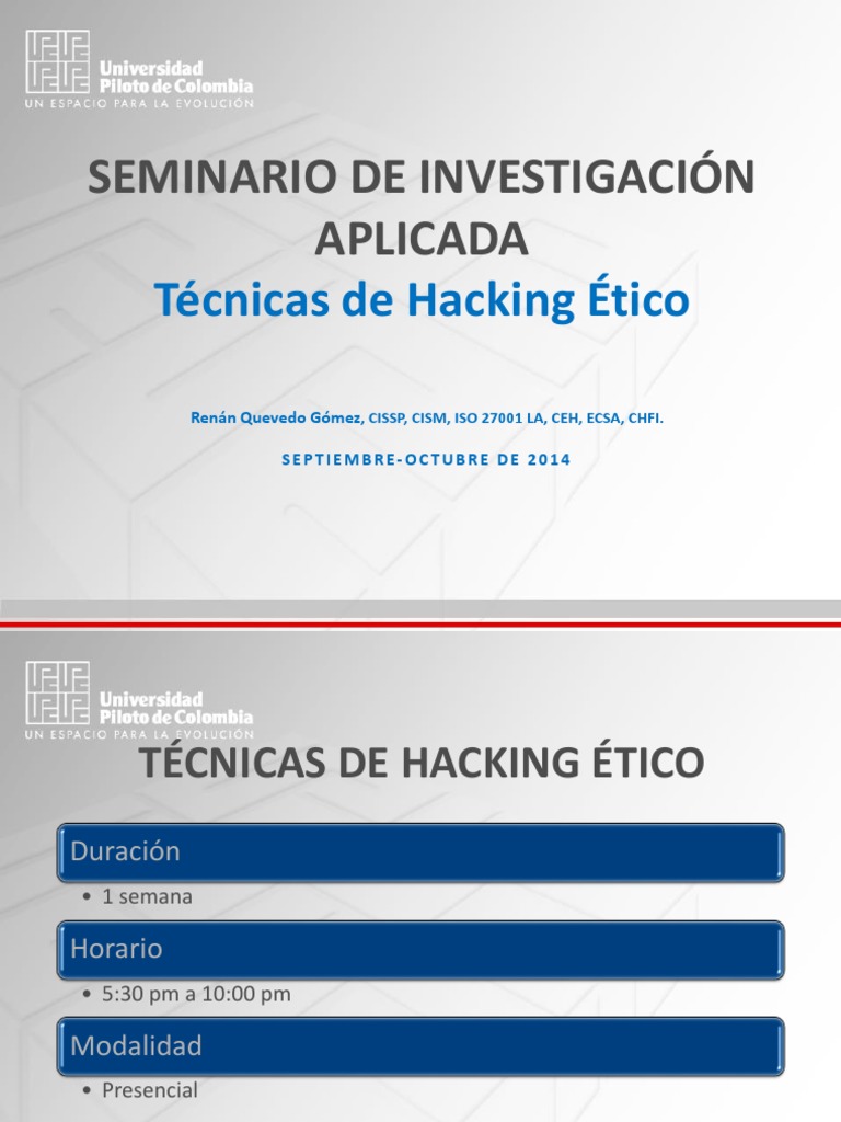 Hacking Etico Pdf Hacker De Seguridad La Seguridad Informática