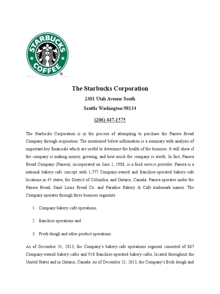 Panera Bread Company PDF Fair Value Valuation (Finance)