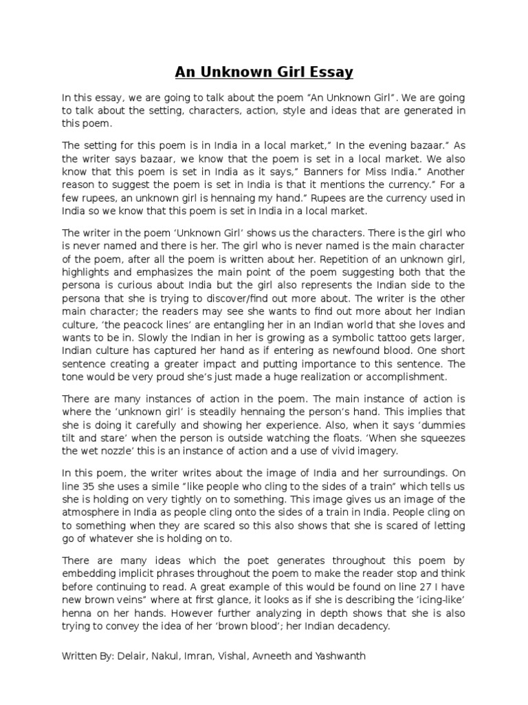 Unknown essay picture