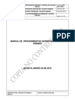 Manual Procedimientos Gerencia de Talento Humano - Contraloria PDF