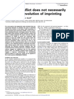 Parental Conflict Does Not Necessarily Lead to the Evolution of Imprinting