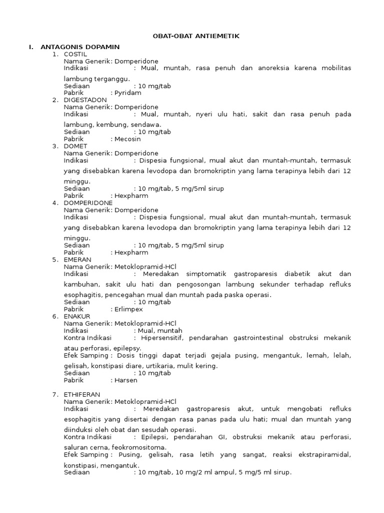 Obat-Obat Antiemetik | PDF
