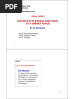 BSP1005 Lecture Notes 8 - Sophisticate Pricing Strategies With Market Power