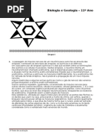 Teste de Bio e Geo 11º Ano