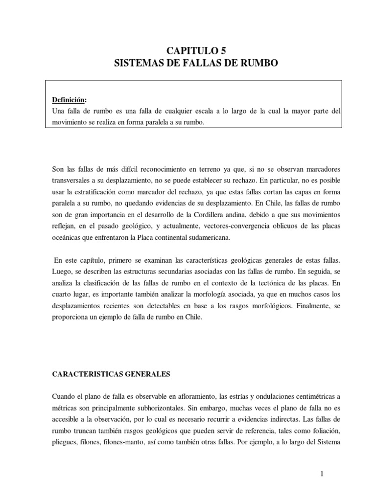 Sistemas de Fallas de Rumbo | PDF | Falla (geología) | Placas tectónicas
