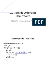 Métodos de Ordenação Elementares