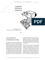 La Clasificación de Los Fondos Archivísticos Administrativos