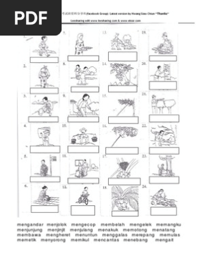 Latihan Kata Kerja Bergambar Pdf