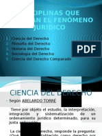 Disciplinas Que Estudian El Fenómeno Jurídico