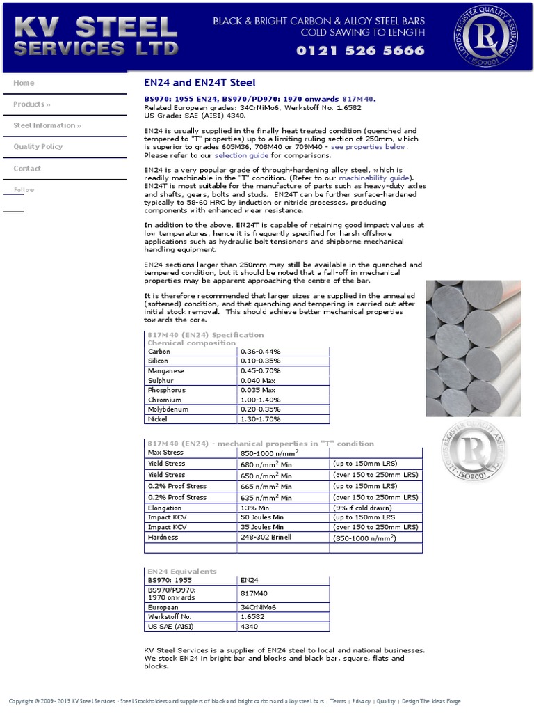 En24 Steel Properties | EN24T Steel Properties – IAQJW