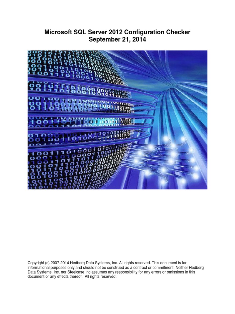 Microsoft SQL Server 2012 Configuration Checker PDF | PDF | Microsoft ...