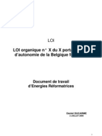 Proposition Ducarme Loi Organique Belgique Française