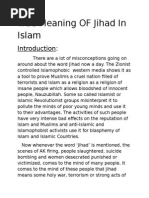 True Meaning of Jihad in Islam