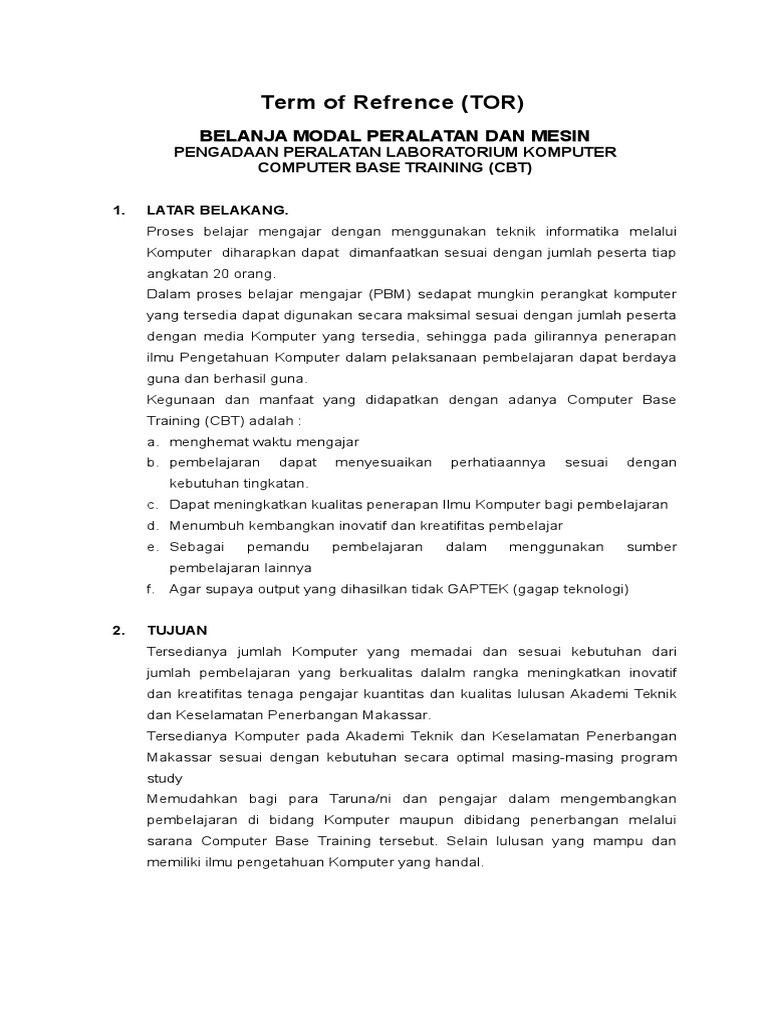 Contoh TOR | PDF