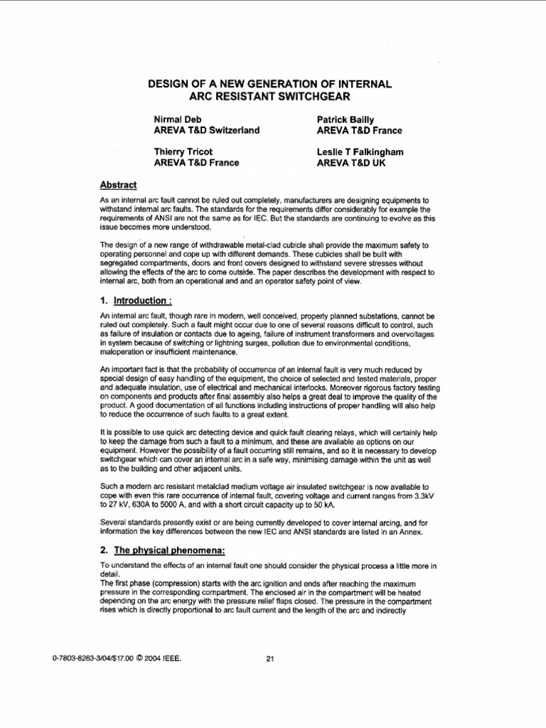Internal Arc Resistant Switchgear Design | PDF | Electric Arc | Electricity